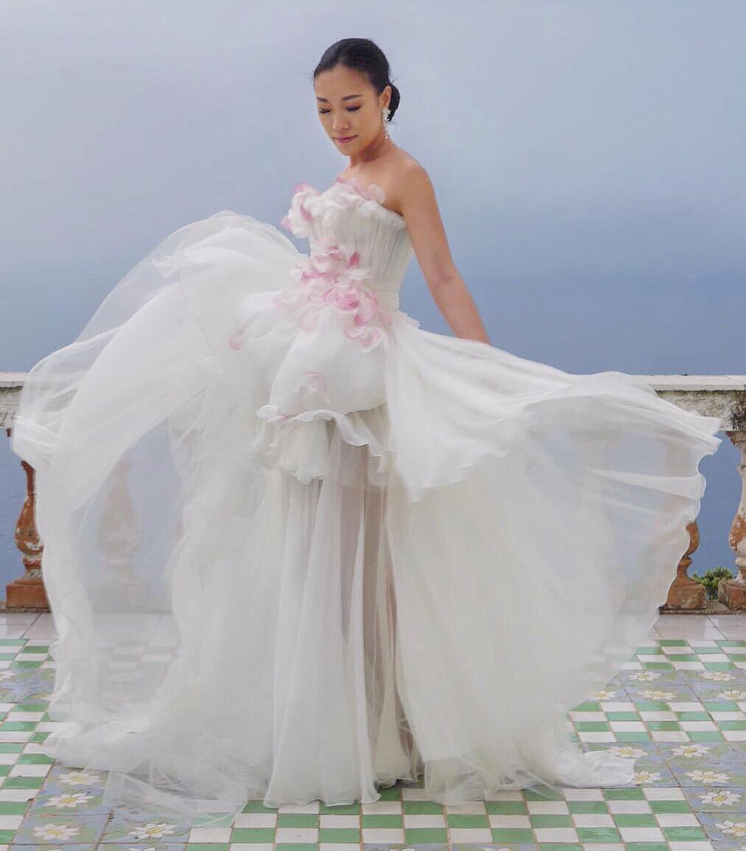 Feiping Chang in the  Giambattista Valli Couture wedding dress