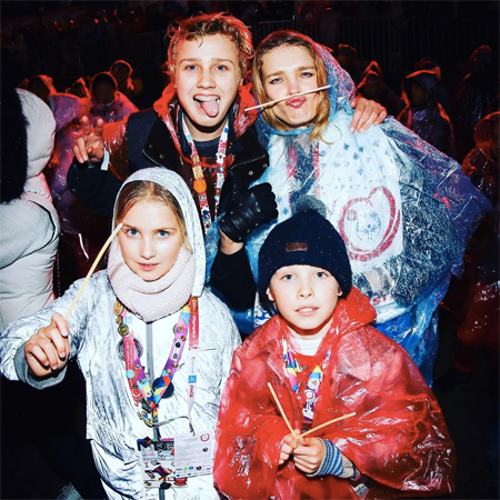 Natalia Vodianova with children is attending the Special Olympics in ...